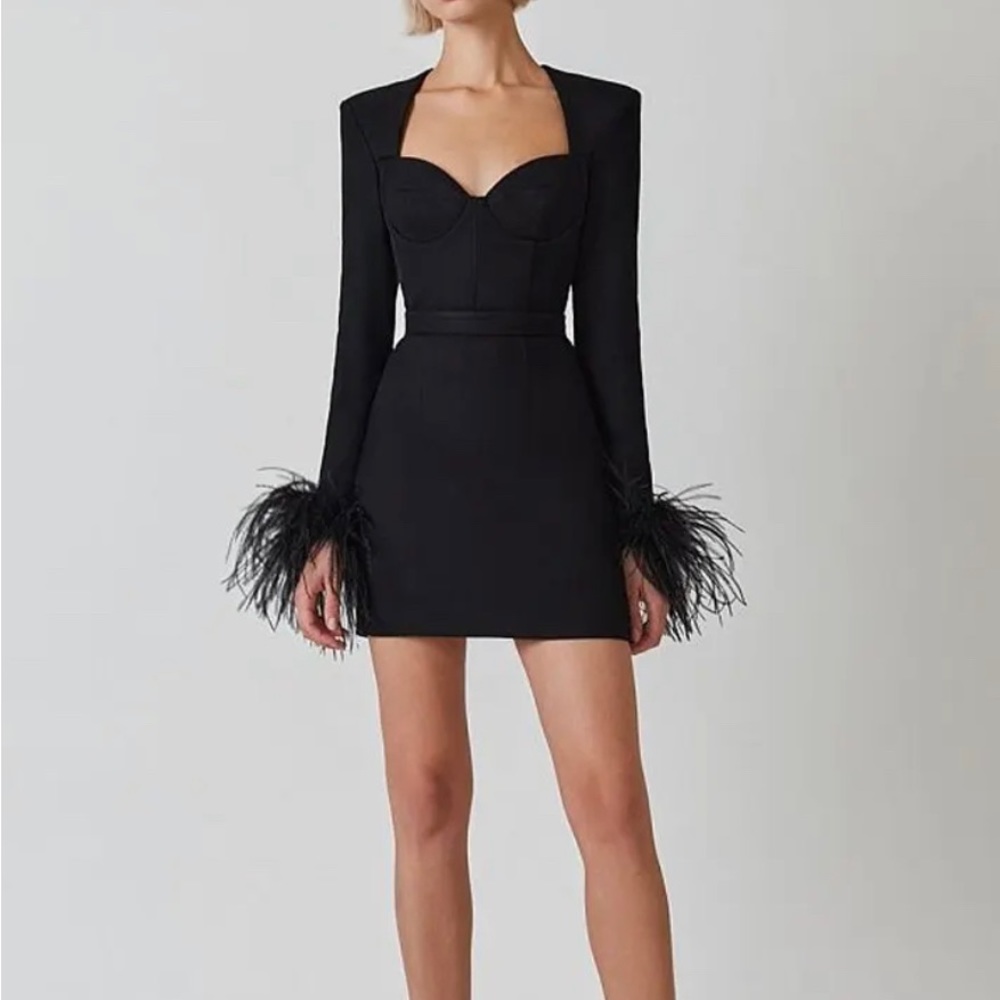 Dress w/ Feather cuffs
